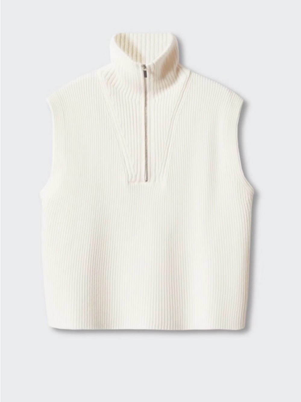 Sleeveless Half-Zip Knit crop top